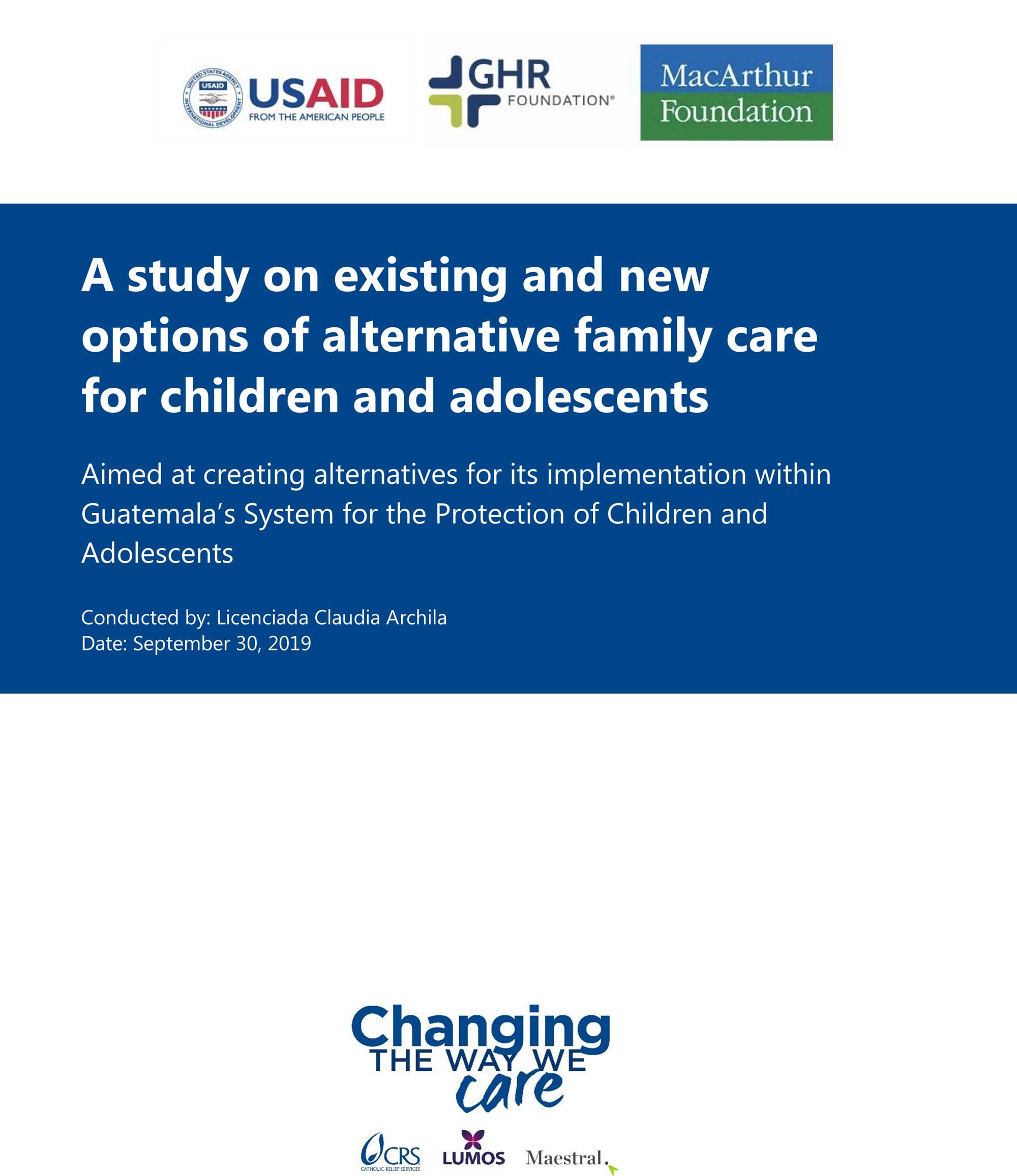 A study on existing and new options of alternative family care for children and adolescents